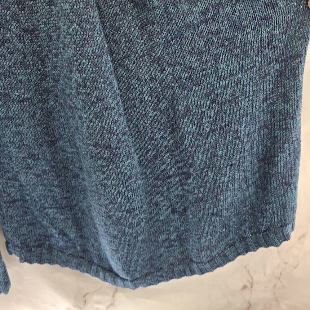 Toad & Co Sweater Womens XL Blue Merino Wool Marked Elbow Patches Roll Neck - Picture 9 of 13